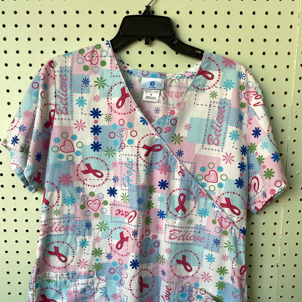 Breast Cancer Awareness Scrub Top
